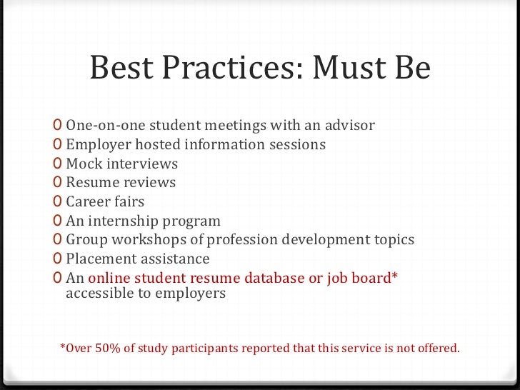 Best Practices Of Engineering Career Services Centers In Higher Educa 