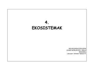 4. 
EKOSISTEMAK 
INGURUAREN EZAGUERA 
LEHEN HEZKUNTZA 5. MAILA 
IBAIZABAL 
Laburpen- Ariketak: Nekane R. 
 