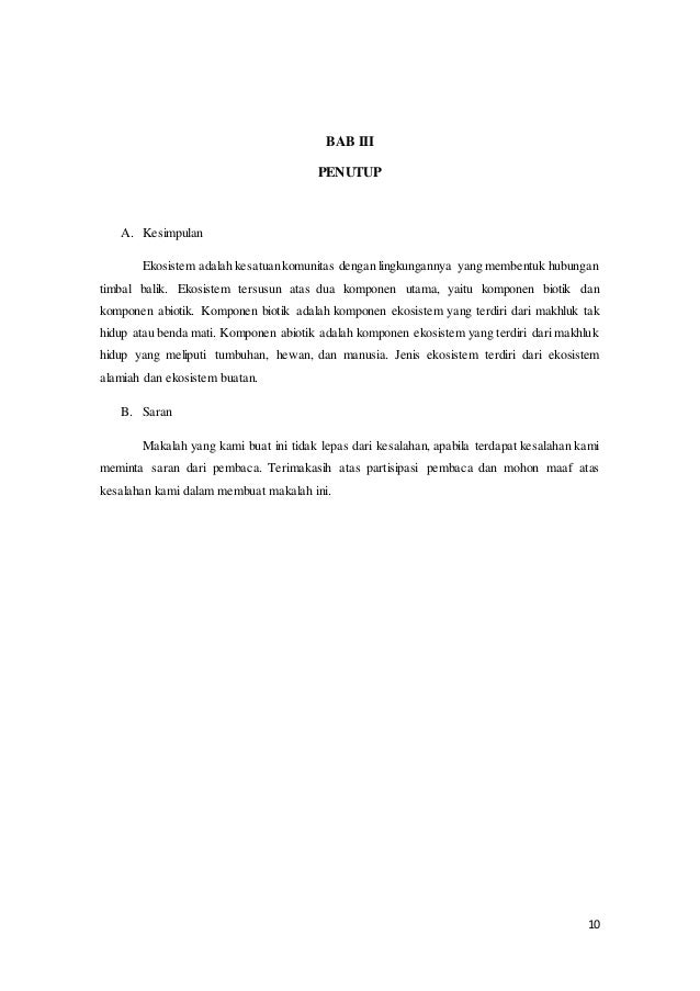 Ekosistem Dan Pelestarianya Tugas Tik