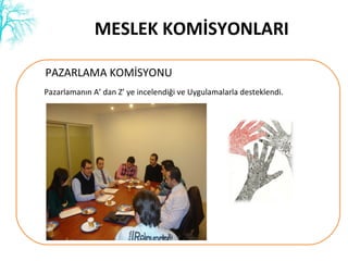 MESLEK KOMİSYONLARI PAZARLAMA İ۰ Pazarlamanın A’ dan Z’ ye incelendiği ve Uygulamalarla desteklendi. 