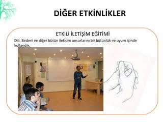 DİĞER ETKİNLİKLER ETKİLİ İLETİŞİM EĞİTİMİ Dili, Bedeni ve diğer bütün iletişim unsurlarını bir bütünlük ve uyum içinde kullandık. 