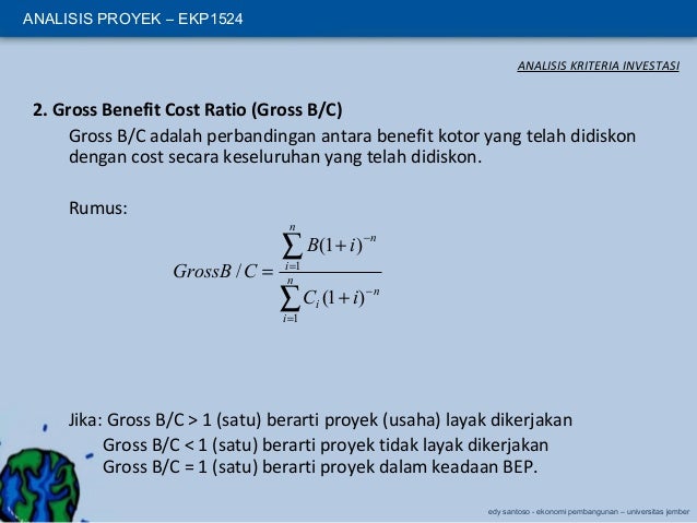 Analisis Kriteria Investasi Analisis Proyek Bab 3