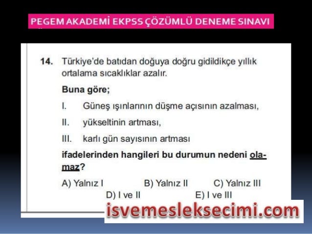 Ekpss Cografya Ve Vatandaslik Bilgisi Deneme Sinavi