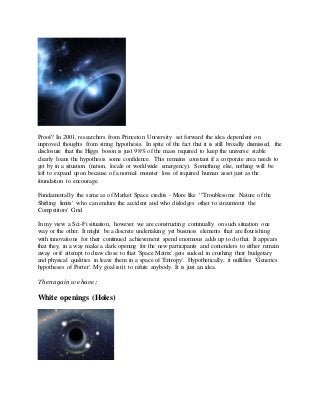 Ekpyrotic universe theory and marketing space matrix