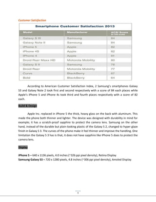 Phone Satisfaction Note Consumer Buying Behavior - APPLE VS SAMSUNG | PDF