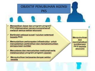 OBJEKTIF PENUBUHAN AGENSI
PKS

 
