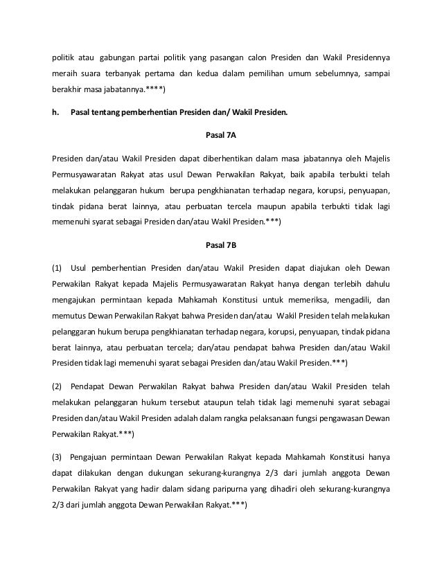 Apabila Presiden Dan Wakil Presiden Tidak Dapat Melakukan Kewajiban Dalam Masa Jabatannya Secara Bersamaan Pelaksanaan Tugas Kepresidenan Adalah