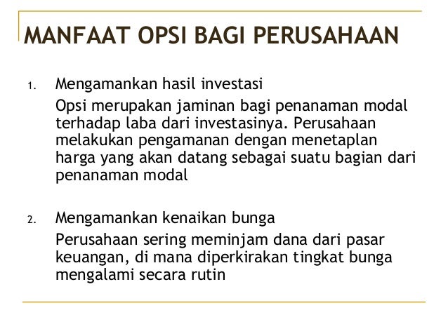 Manfaat dari opsi saham pemborosan