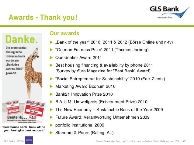 Banking For Ecologial And Social Good At Gls Bank