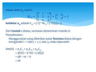 Ekspansi kofaktor dan aturan cramer | PPTX