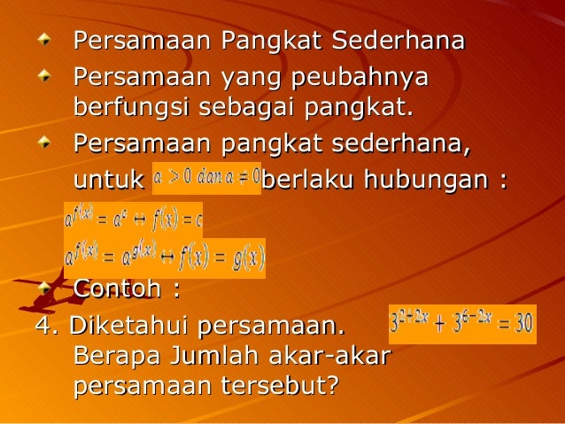 Contoh Soal Persamaan Pangkat Sederhana Guru Paud