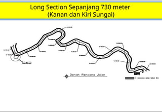 Long Section Sepanjang 730 meter
(Kanan dan Kiri Sungai)
 