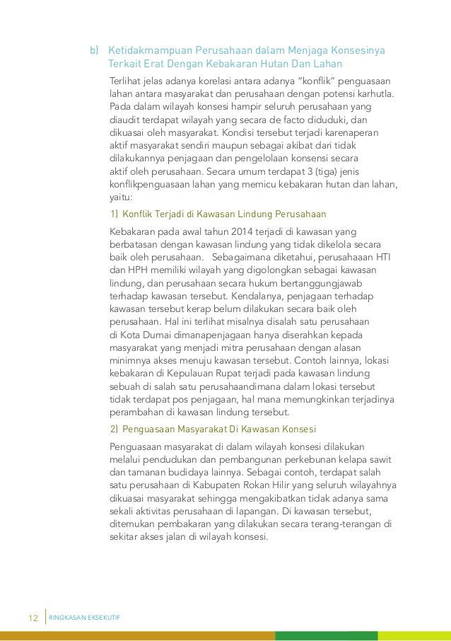 Ringkasan Eksekutif Audit Kepatuhan Dalam Rangka Pencegahan Kebakar