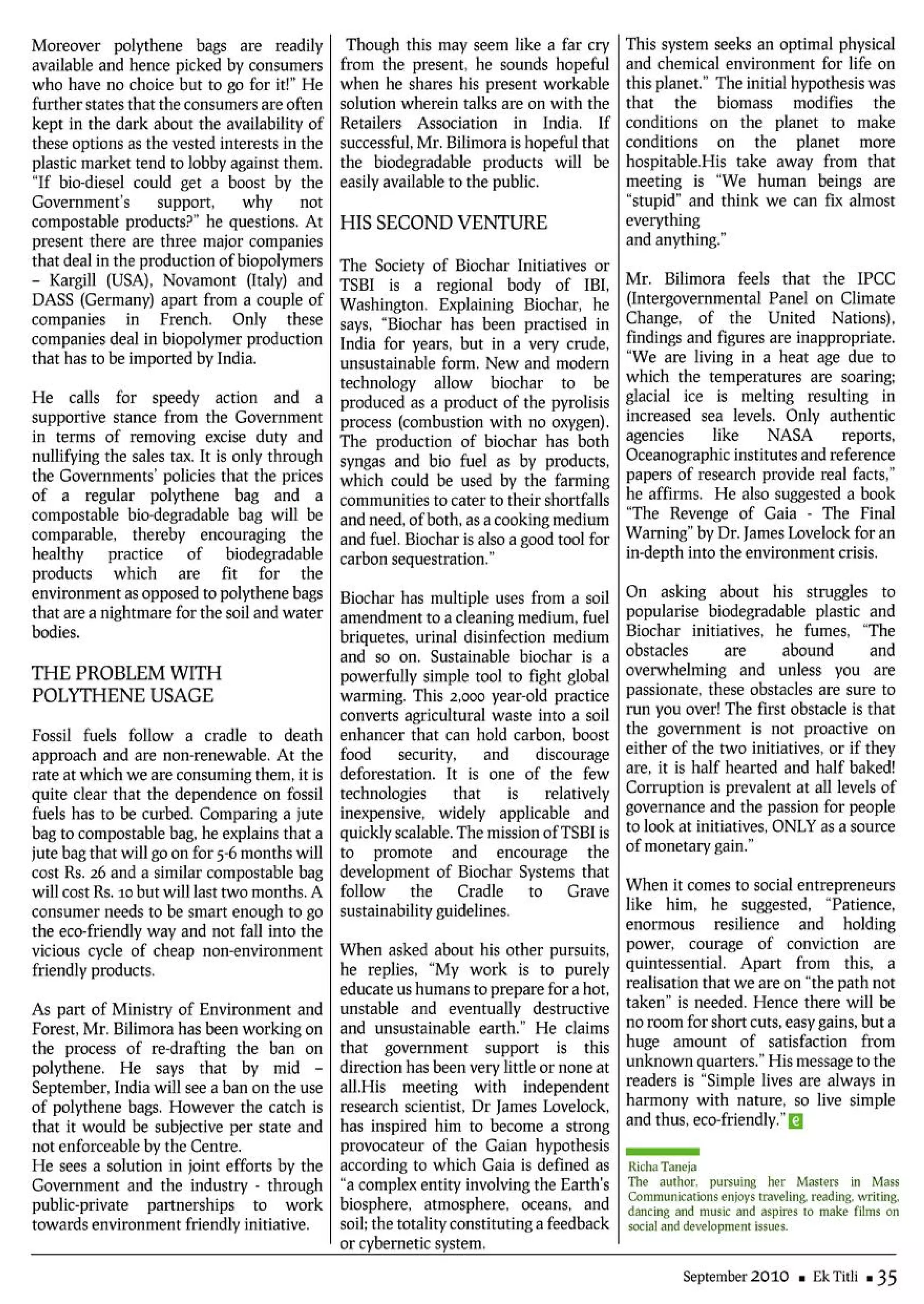 Ek titli magazine - September 2010