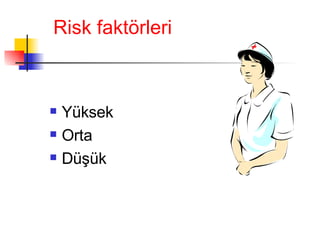 Risk faktörleri Yüksek Orta Düşük 