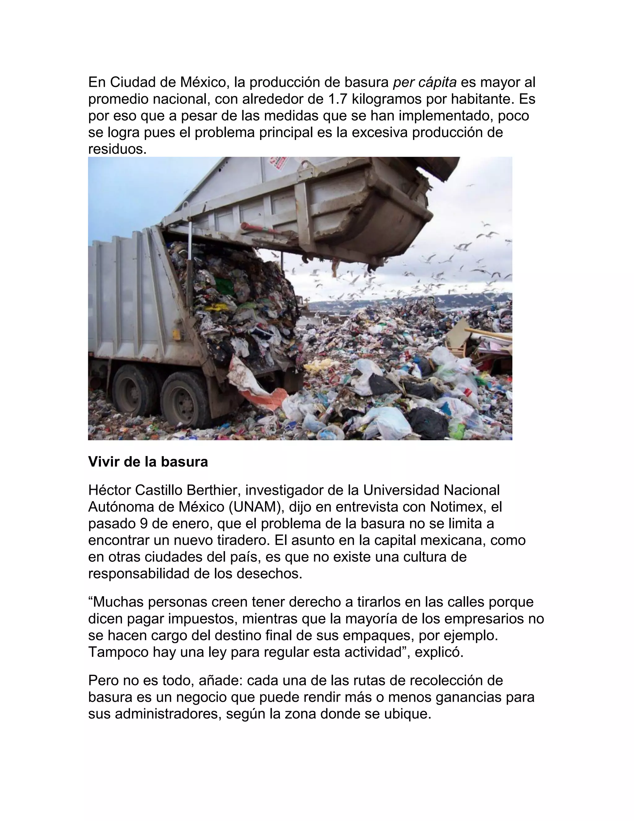 El PROBLEMA DE LA BASURA EN MÉXICO | PDF