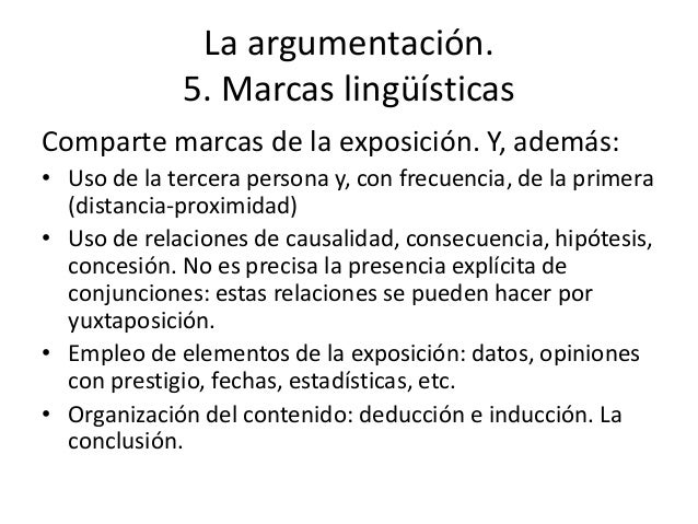 Marcas Linguisticas Del Texto Argumentativo