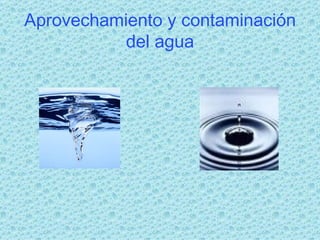 Aprovechamiento y contaminación del agua 