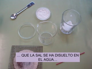 …  QUE LA SAL SE HA DISUELTO EN EL AGUA… 