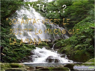 Y TÚ…? *¿CUÁNTAS VECES LE DIJISTE LO MUCHO QUE LA AMABAS? 