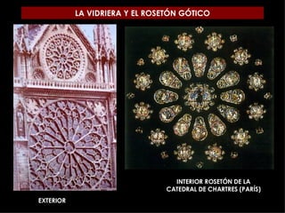 LA VIDRIERA Y EL ROSETÓN GÓTICO INTERIOR ROSETÓN DE LA CATEDRAL DE CHARTRES (PARÍS) EXTERIOR 
