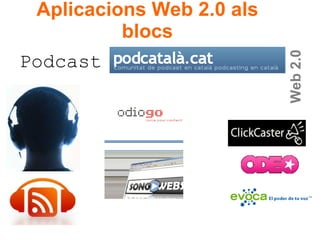 Web 2.0 Podcast Aplicacions Web 2.0 als blocs 