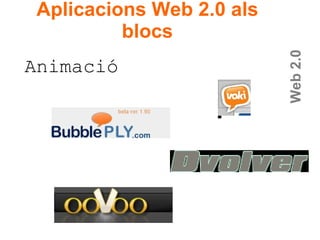 Web 2.0 Animació Aplicacions Web 2.0 als blocs 