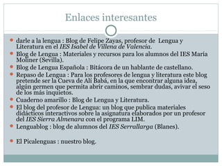 El blog en clase de Lengua | PPT