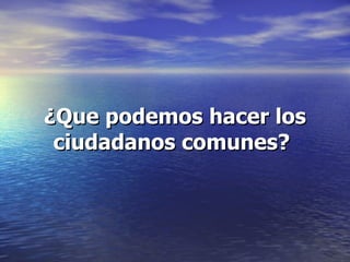 ¿Que podemos hacer los ciudadanos comunes?   