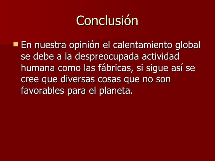 El Calentamiento Global