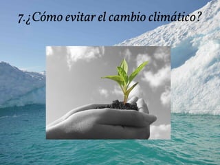 7.¿Cómo evitar el cambio climático?
 