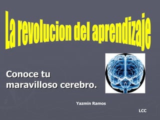 Conoce tu maravilloso cerebro. La revolucion del aprendizaje Yazmin Ramos LCC 