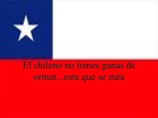 El chileno no tienes ganas de orinar...esta que se méa 