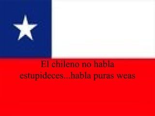 El chileno no habla estupideces...habla puras weas 