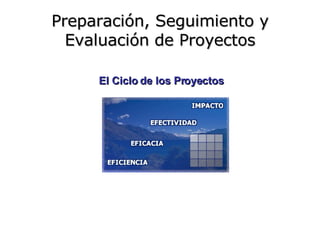 Preparación, Seguimiento y Evaluación de Proyectos El Ciclo de los Proyectos 