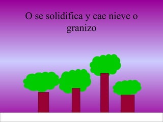 O se solidifica y cae nieve o granizo 