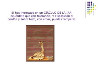 Si has ingresado en un CÍRCULO DE LA IRA, acuérdate que con tolerancia, y disposición al perdón y sobre todo, con amor, puedes romperlo. 