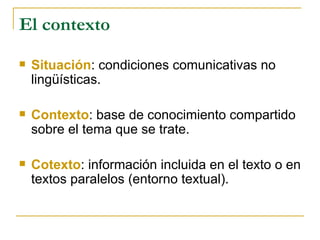 El Contexto En El Discurso | PPT