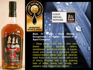 El Cortez Rum Gold & Silver Medals