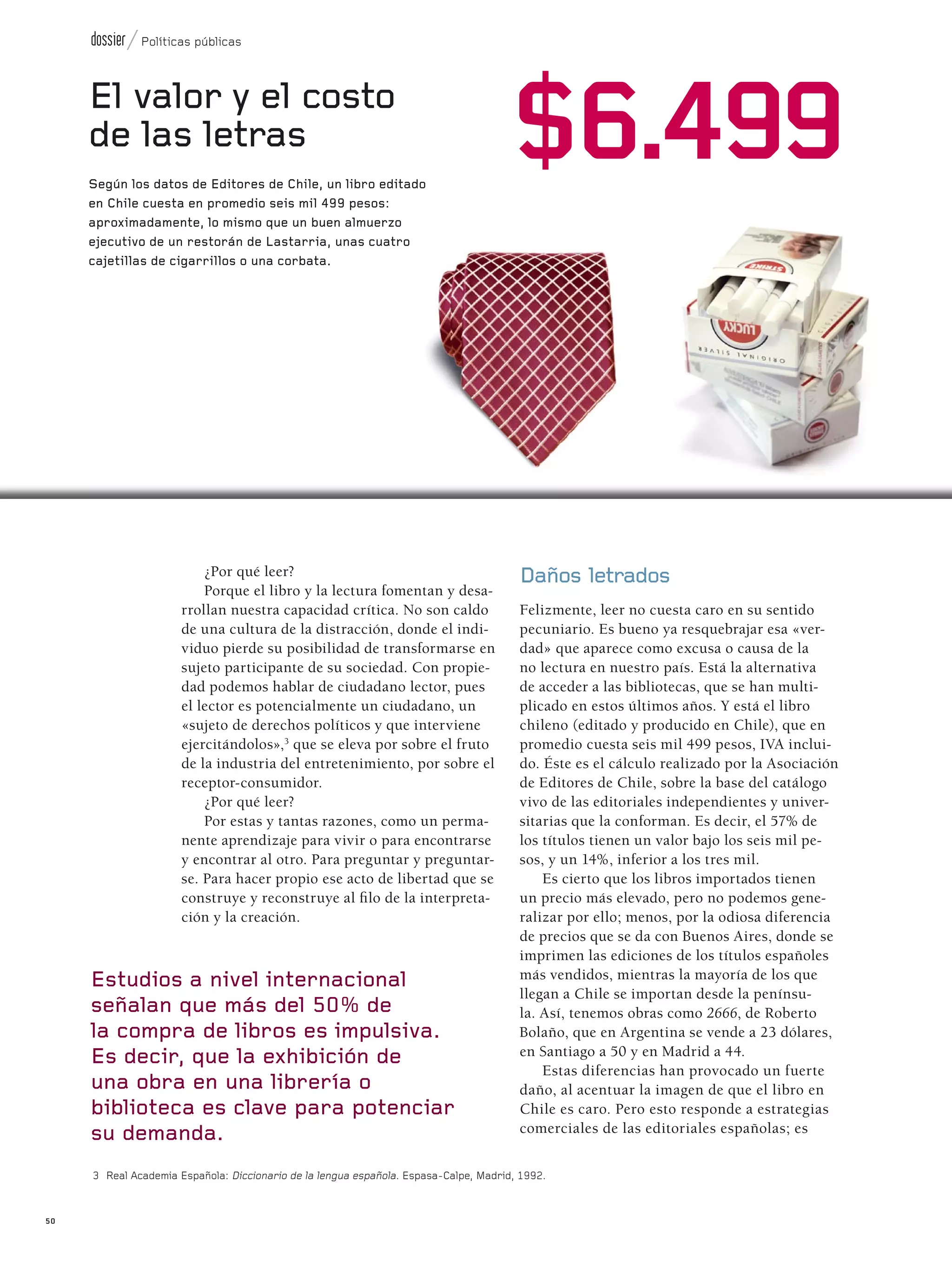 El Costo De Leer En Chile