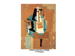 Glasse and suze. Collage. P. Picasso 
