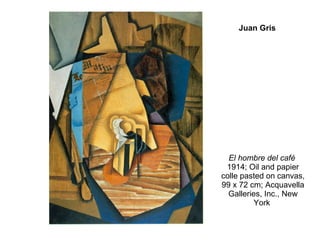 El hombre del café   1914; Oil and papier colle pasted on canvas, 99 x 72 cm; Acquavella Galleries, Inc., New York  Juan Gris 
