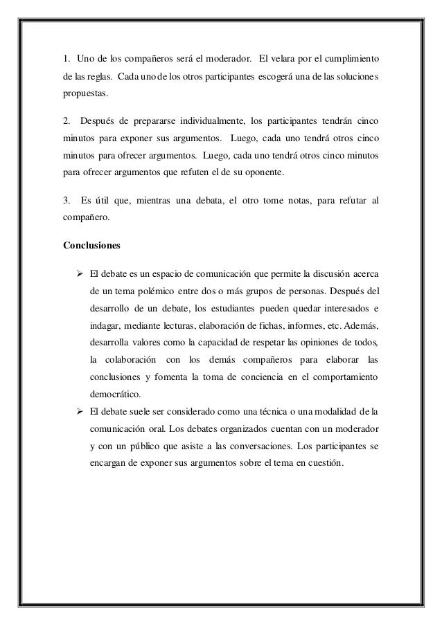 El debateescrito