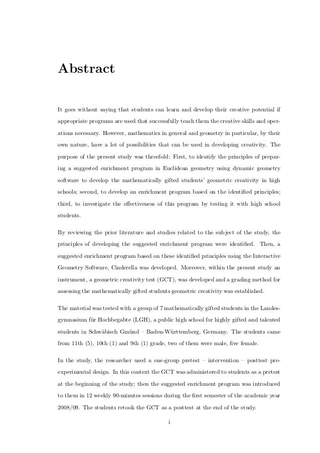 Dissertation gifted education