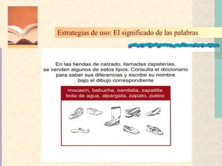 Estrategias de uso: El significado de las palabras   