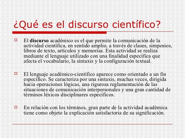 El Discurso CientíFico AcadéMico