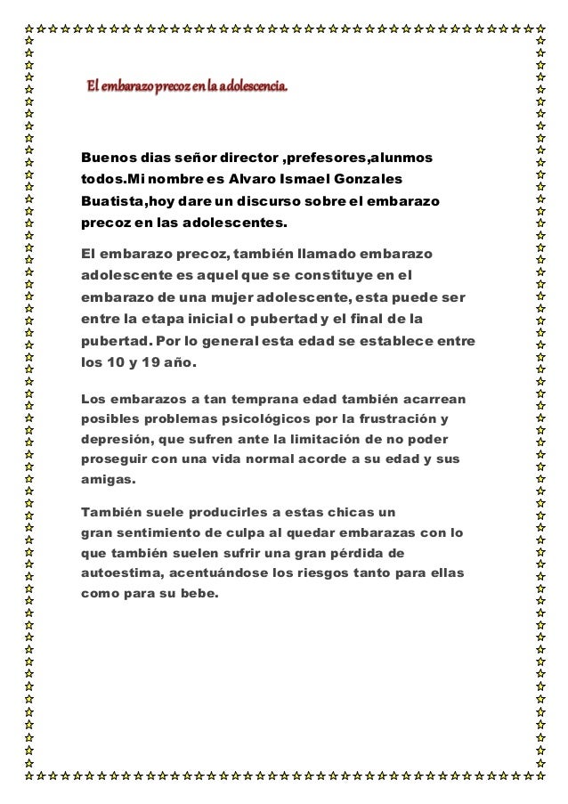 El Embarazo Precoz En La Adolescencia