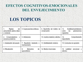 EFECTOS COGNITIVOS-EMOCIONALES DEL ENVEJECIMIENTO LOS TOPICOS 