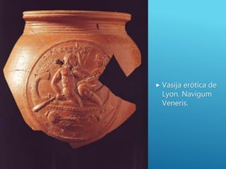  'La Maja': Vasija de barro de paredes finas en la que el alfarero
Verdullus moldeó en el siglo I dos escenas sexuales co...