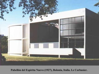Pabellón del Espíritu Nuevo (1927), Bolonia, Italia. Le Corbusier.
 